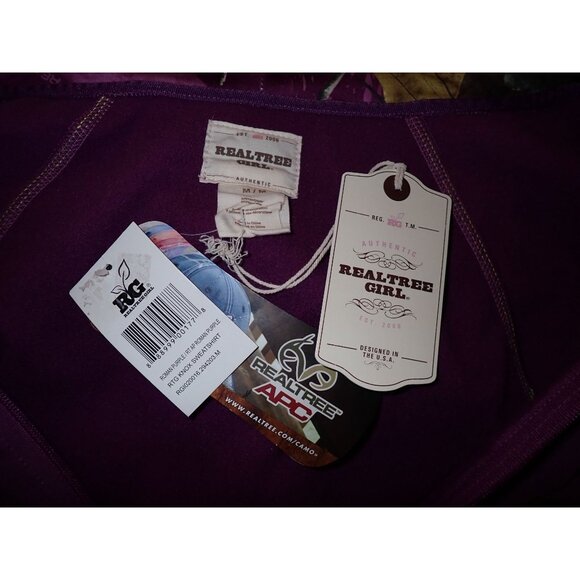 Realtree Girl Zip Hoodie Sweatshirt Women M Purple Green Camo Hunting NEW - Picture 7 of 8